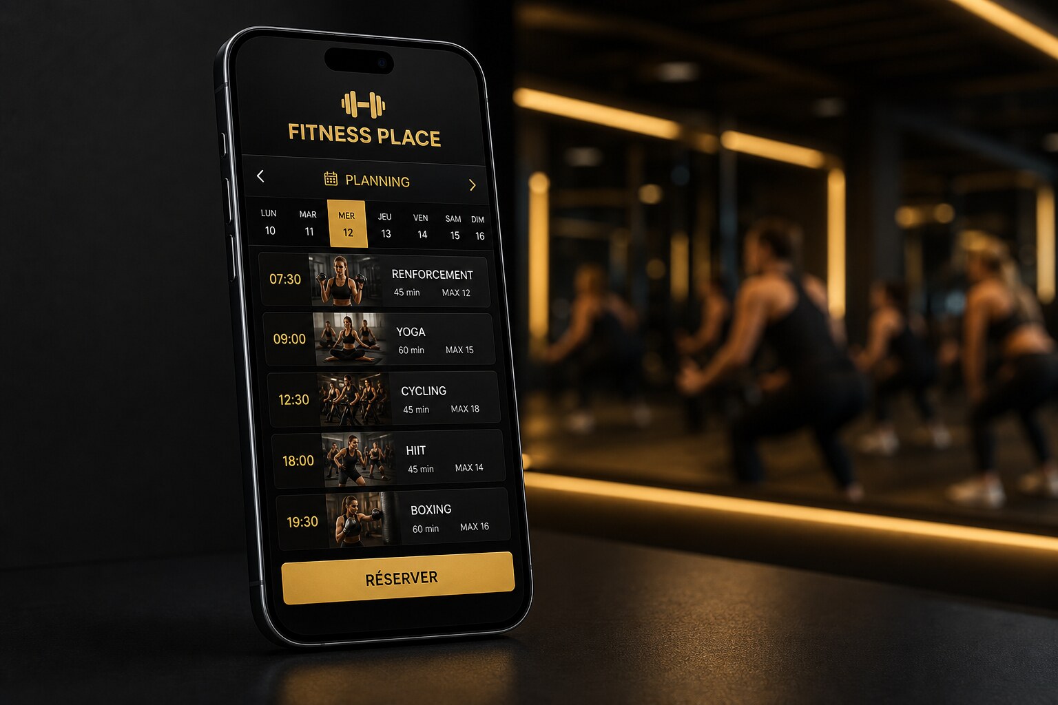 Application de suivi sportif affichée sur un smartphone